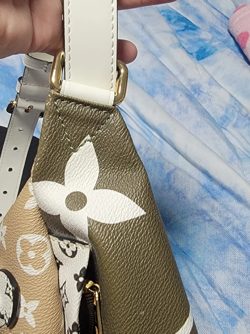 Louis Vuitton White and Brown Monogram Bumbag